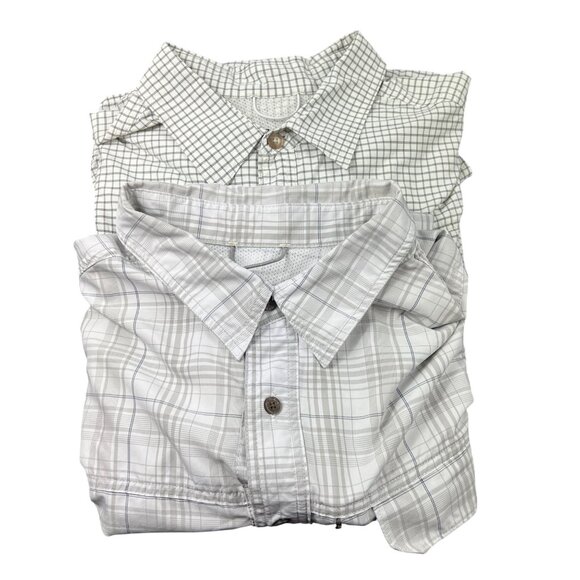 Eddie Bauer Mens Plaid Fishing Shirts Vented Back LOT OF 2 size XL Outdoor Hike - Picture 1 of 16
